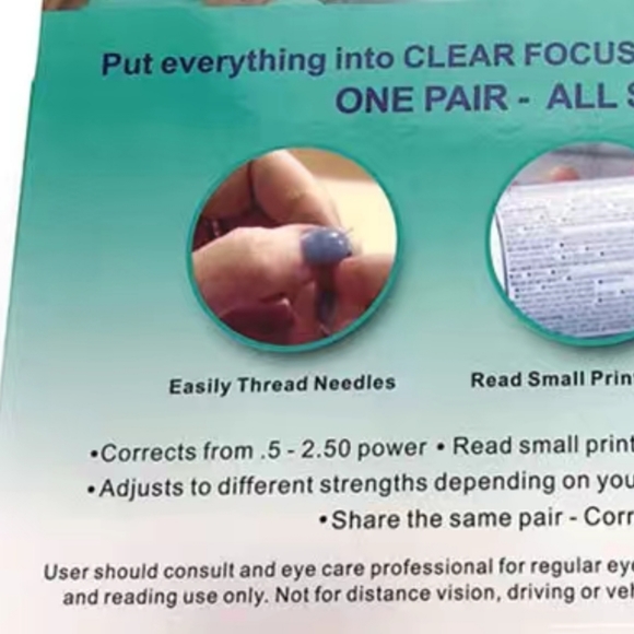 Liz ONE POWER Reading Glasses. Adjusts to your power! 5+-2.5+ perfect for all - Picture 6 of 10